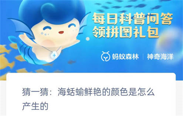 支付宝神奇海洋海蛞蝓鲜艳的颜色是怎么产生的