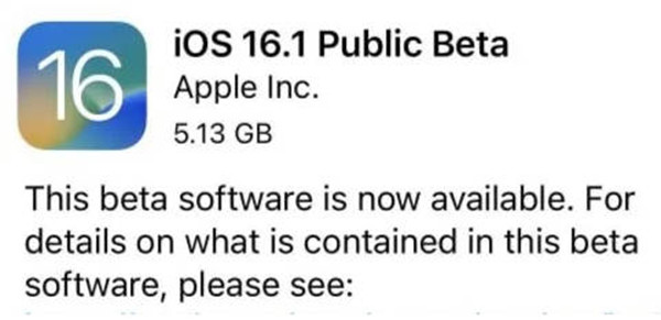 ios16.1什么时候推送更新